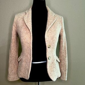 Theory Women's Brown Nerina Tweed Blazer Distressed- Sz 12